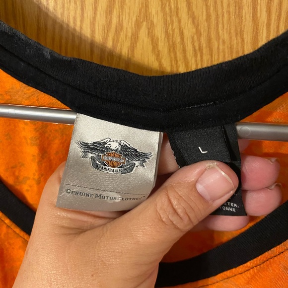 Harley-Davidson Graphic Raglan Tee Orange and Black - Picture 3 of 5